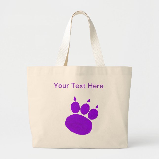 Bolsa Tote Grande Impressão de assento da pata dos serviços do (Frente)