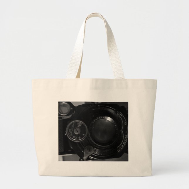 Bolsa Tote Grande Impressão de Câmera Clássica (Frente)