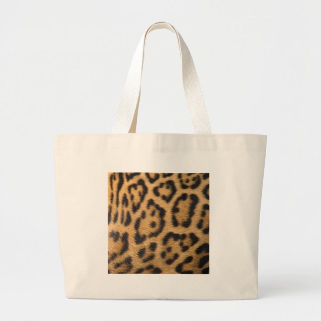 Bolsa Tote Grande Impressão de Leopardo (Frente)