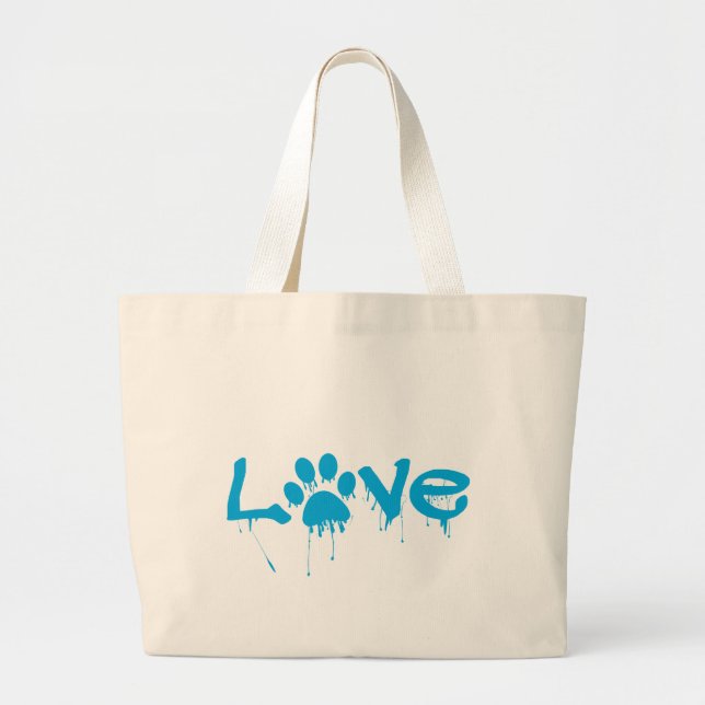 Bolsa Tote Grande Impressão de Paw (Frente)