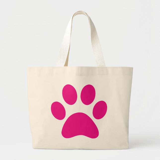 Bolsa Tote Grande Impressão de Paw (Frente)