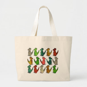 Bolsa Tote Grande Impressão do dinossauro de T-Rex da aguarela