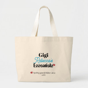 Bolsa Tote Grande Impressão Dupla Face Essencial da Gigi   Nome Pers