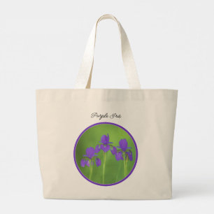 Bolsa Tote Grande Impressão Roxa Trio com Pintura Original