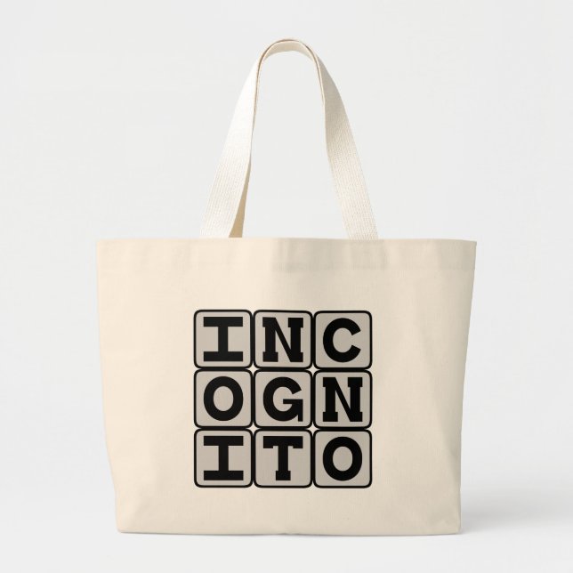 Bolsa Tote Grande Incógnito, Oculto no Anonimato (Frente)