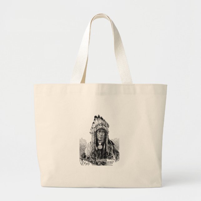 Bolsa Tote Grande Indiano americano (Frente)