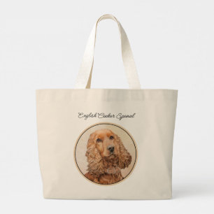 Bolsa Tote Grande Inglês Cocker Spaniel Pintura Original