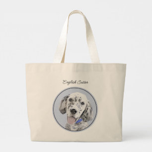 Bolsa Tote Grande Inglês Setter Blue Belton Pinting Pet Art