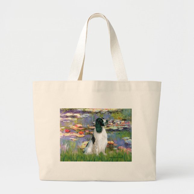 Bolsa Tote Grande Inglês Springer 7 - Lírios 2 (Frente)