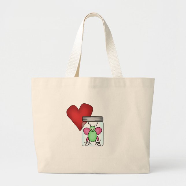 Bolsa Tote Grande Inseto do amor (Frente)