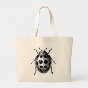 Bolsa Tote Grande Inseto Ladybug antigo na barra de ferramentas
