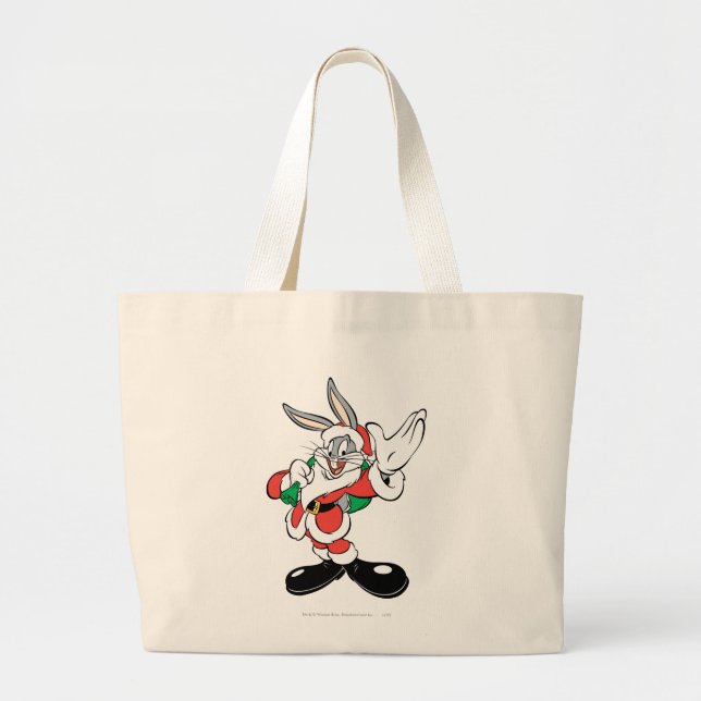 Bolsa Tote Grande INSETOS BUNNY™ Papais noeis acenando (Frente)