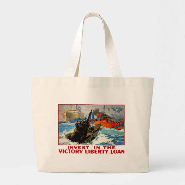 Bolsa Tote Grande Invest in the Victory Liberty Loan (Frente)