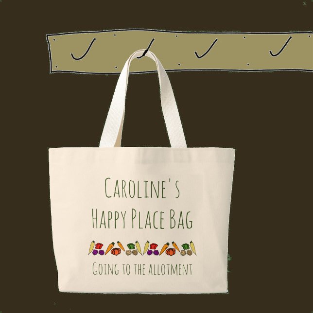 Bolsa Tote Grande Ir para a Almofada. Lugar Feliz. Personalizado (Criador carregado)