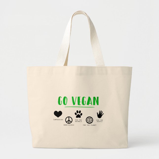 Bolsa Tote Grande Ir para Vegan (Frente)