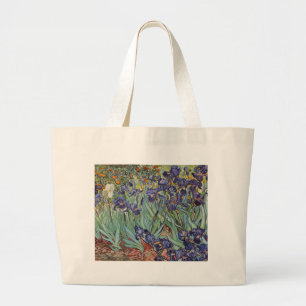 Bolsa Tote Grande Íris de Van Gogh Pintura Impressionista