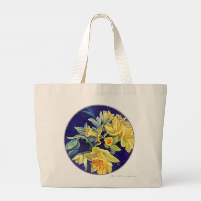 Bolsa Tote Grande Iris e Daffodils Tote Bag (Verso)