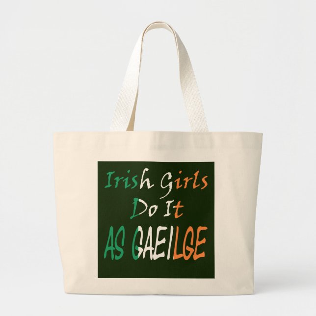 Bolsa Tote Grande Irish Girls Do It Flag jtcnt (Frente)