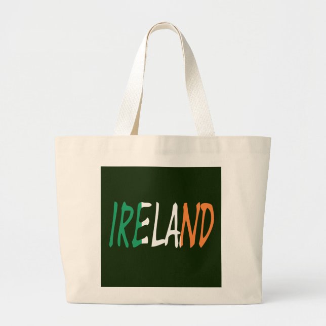 Bolsa Tote Grande Irlanda sobreposta à Irish Flag jtcnt (Frente)