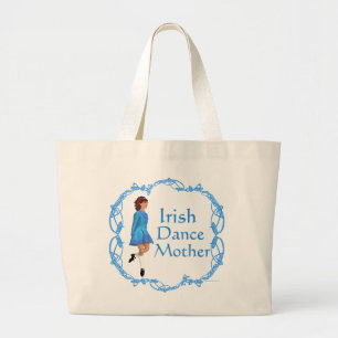 Bolsa Tote Grande Irlandesa Dança Mãe - Azul