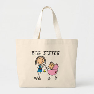 Bolsa Tote Grande Irmã Grande com t-shirts e presentes