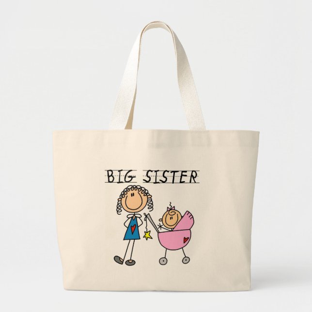 Bolsa Tote Grande Irmã Grande com t-shirts e presentes (Frente)