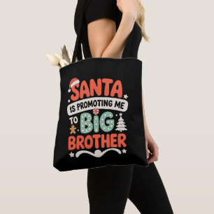 Bolsa Tote Grande Irmão Chapéu de Papai Noel Anúncio de Natal