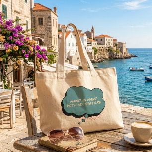 Bolsa Tote Grande Irmãs doces amam sacola de compras