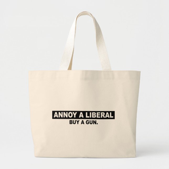 BOLSA TOTE GRANDE IRRITE UM COMPRAR LIBERAL UMA ARMA (Frente)