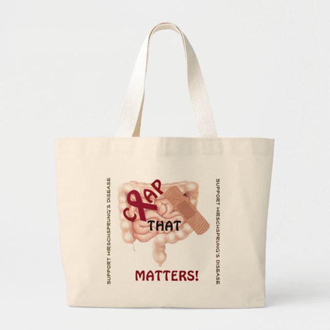 Bolsa Tote Grande Isso Importa! Apoiar a doença de Hirschsprung (Frente)
