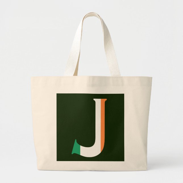 Bolsa Tote Grande J Monograma sobreposto à Irish Flag jtcnt (Frente)