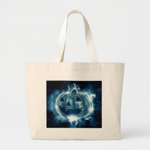 Bolsa Tote Grande Jack-o-Lanterna assustador