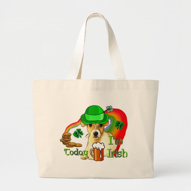 Bolsa Tote Grande Jack Russell Terrier St Patricks (Frente)