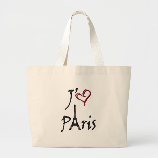 Bolsa Tote Grande j'aime Paris (Frente)