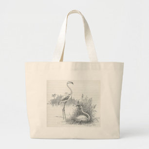 Bolsa Tote Grande James Johonnot - flamingo e ninho