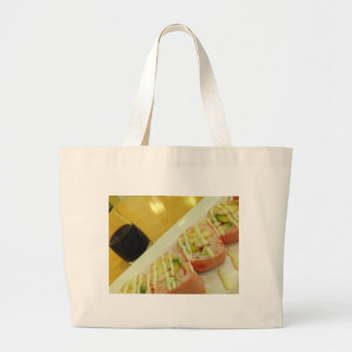 Bolsa Tote Grande Jantar de Sushi Peixe Arroz Dieta Saudável