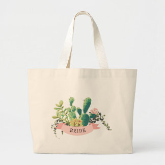 Bolsa Tote Grande Jardim de Cactus Desert | Noiva |