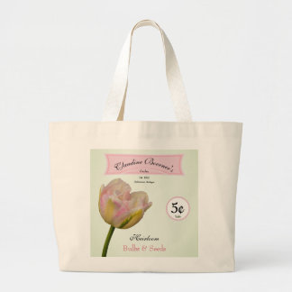 Bolsa Tote Grande Jardim de Tulipas e Sementes Personalizadas