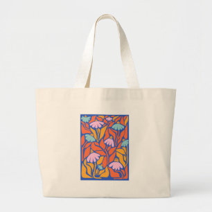 Bolsa Tote Grande 'Jardim Floral Abstrato' Arte Moderna