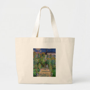 Bolsa Tote Grande Jardim Monet Vetheuil Pintura Impressionista