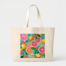 Bolsa Tote Grande Jardim Vibrante de Citrinos
