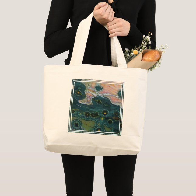 Bolsa Tote Grande Jasper Oceano Verde Manchado (Frente (produto))
