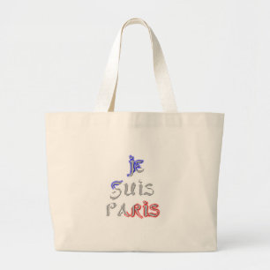 Bolsa Tote Grande Je Suis Paris Eu amo Paris