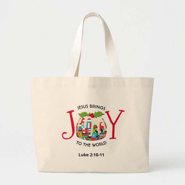 Bolsa Tote Grande Jesus | ALEGRIA COM OS PAINÉIS MUNDIAIS | Natal (Frente)