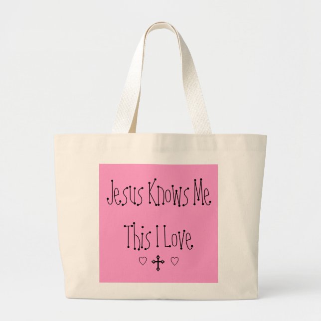 Bolsa Tote Grande Jesus conhece-me saco (Frente)