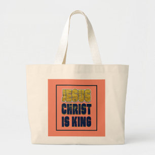 Bolsa Tote Grande Jesus Cristo é Rei Cristão