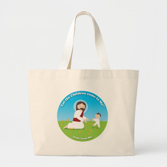 Bolsa Tote Grande Jesus e criança (Frente)