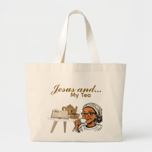 Bolsa Tote Grande Jesus e Meu Chá