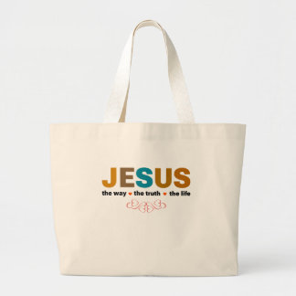 BOLSA TOTE GRANDE JESUS. O CAMINHO, A VERDADE, A VIDA.