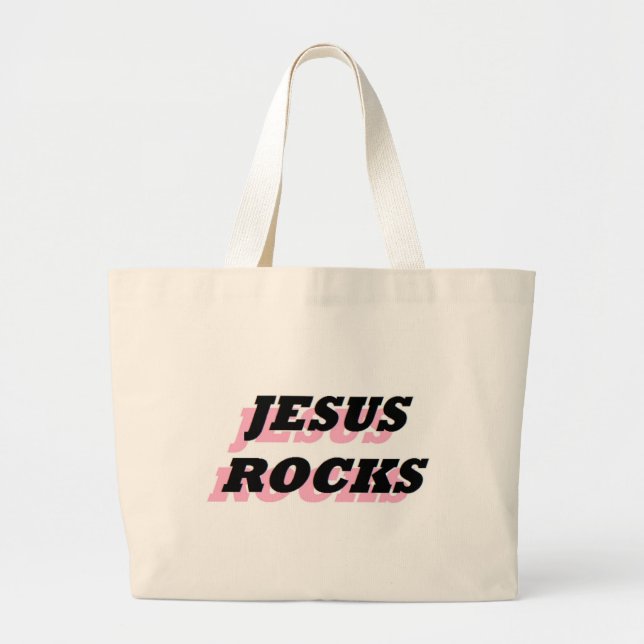 BOLSA TOTE GRANDE JESUS ROCKS (Frente)